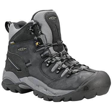 Imagem de KEEN Utility Men's Pittsburgh Steel Toe Waterproof Work Boot, Black/Steel Grey, 9.5 M US