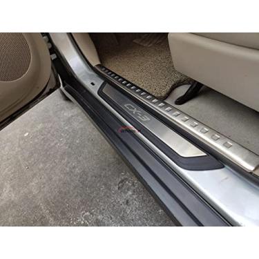 Imagem de GZBFTDH Proteção de Peitoril Soleira da Porta, para Mazda CX3 cx-3 2019-2022 Carro Acessórios, Aço Inoxidável Kick Plate Guard de Pedal de Limiar Protetor, Peças para Automóveis