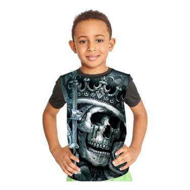 Imagem de Camiseta Infantil Caveira Rei  Skull King Ogabel Ref:40 - Smoke