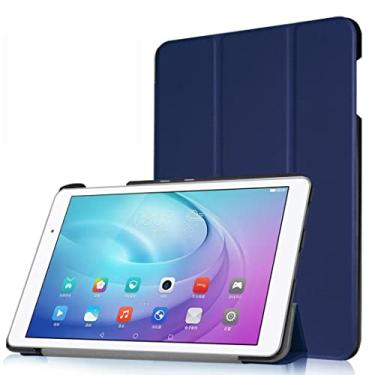 Imagem de iPad 9 10,2 polegadas Slim Stand Smart Protector com iPad Pro 11 polegadas Pro 10,5 polegadas iPad 9,7 polegadas iPad 2 3 4 iPad Mini 1 2 3 4 5 capa protetora de couro (iPad Mini 4/5, azul escuro)