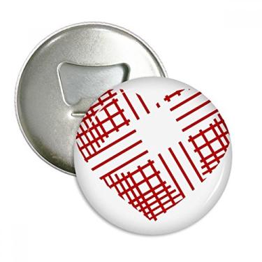 Imagem de Vermelho Dia dos Namorados Coração Linha Abridor de Garrafas Imã de Geladeira Emblema Multifuncional