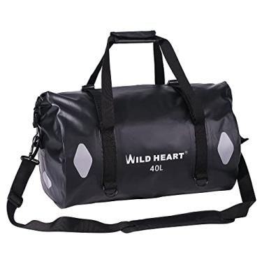 Imagem de WILD HEART Saco Impermeável Saco Duffel 20L 30L 40L Com Costura Soldada Alças de Ombro, Bolso de Malha Para Caiaque, Camping, Navegação,Bicicleta,Motocicleta
