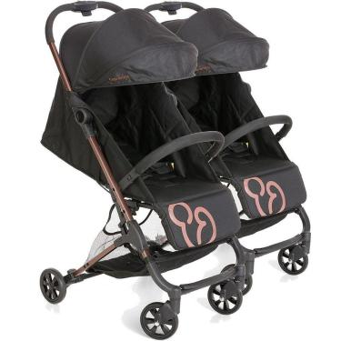 Imagem de Carrinho de Bebe para Gemeos Galzerano Duolee Duo Preto Cobre