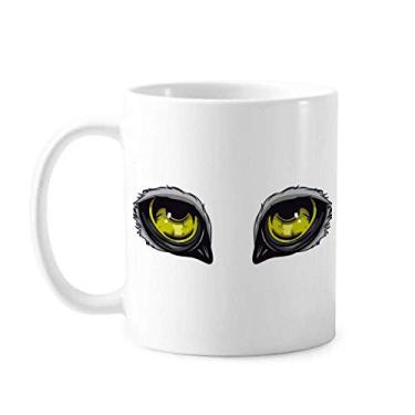 Imagem de Caneca de cerâmica para decoração de olhos de coruja de desenho animado Caneca de porcelana de café