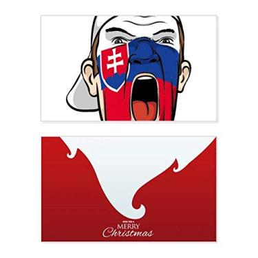 Imagem de Boné de maquiagem com bandeira da Eslováquia para pintura facial, feriado, Natal, cartão de felicitações, mensagem de Natal