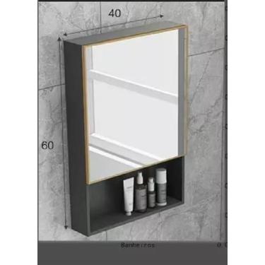 Imagem de Armario Espelheira Banheiro 40 Cm Aluminio Vulcanizado - Hch