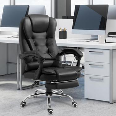Imagem de Cadeira De Escritório, Cadeira De Com Apoio Para Os Pés E Encosto Ajustável（Preto）