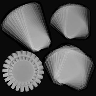 Imagem de Pacote com 50 capas planas para fazer cartões quadrados, redondas e planas, para agitar, fazer cartões de agitador, plástico transparente, criador, folhas de acetato, projetos de artesanato, DIYScrapbooking suprimentos