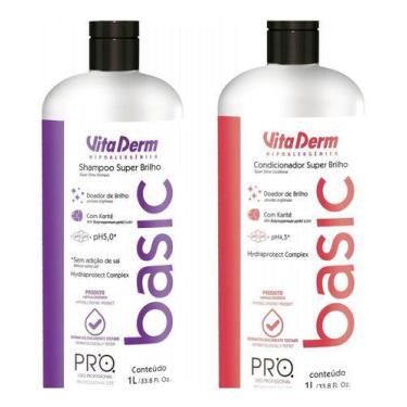 Imagem de Kit Vita Derm Pro Basic Profissional - Shampoo 1 Litro + Condicionador