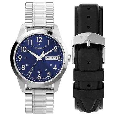 Imagem de Timex Relógio masculino South Street Sport de 36 mm - pulseira de expansão prateada com...
