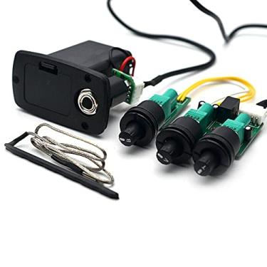 Imagem de Equalizador de guitarra clássica acústica ajustável de 3 bandas pré-amplificador equalizador conciso tom baixo volume captador de violão para acessório Taylor