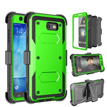 Imagem de Capa para Galaxy J7 2017, capa J7 Perx, capa J7 Sky Pro, Tinysaturn(TM) [série Yvenus] cinta coldre com absorção de choque [tela integrada] capa de suporte de borracha para Samsung Galaxy J7 2017/J7 V, Green/Black