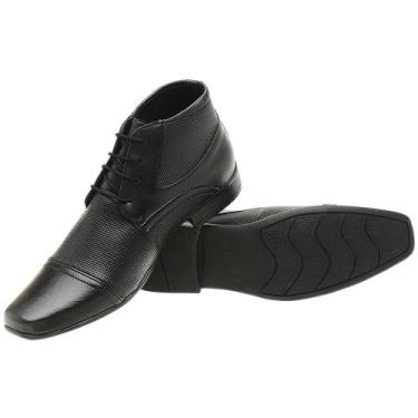 Imagem de Bota Social Masculina Bico Fino Quadrado Salto Baixo Confortável - EMO