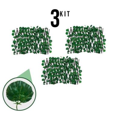 Imagem de 3 Muro Inglês Treliça Jardim Gradil Painel C/folhas - ALC