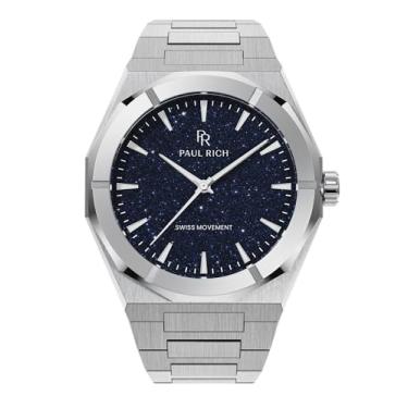 Imagem de Paul Rich Relógio masculino de luxo de aço inoxidável - Relógio robusto e elegante para negócios, presente ou formatura - Relógio de pulso analógico elegante resistente à água para ele - Star Dust II