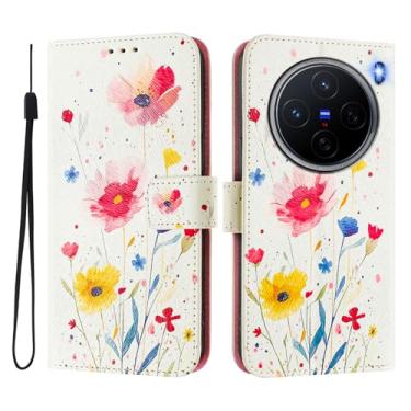 Imagem de Capa carteira para vivo X200 Pro Mini, 3 compartimentos para cartão, 1 compartimento para dinheiro, capa flip de couro PU com padrão fofo, capa com fivela magnética à prova de choque, compatível com