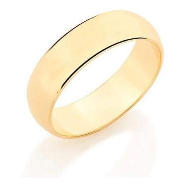 Imagem de Aliança Lisa Meia Cana Larga 6mm Rommanel 510892, Branco, 18