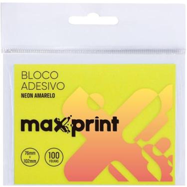 Imagem de Bloco de Recado Autoadesivo 76X102MM Amarelo Neon com 100 Folhas - Max