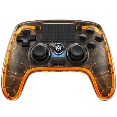 Imagem de NYXI Wireless Controller for PS4, Hall Effect Joysticks Triggers, Transparent Controller with Breathing RGB Light, Programmable Buttons, 3.5mm Audio Jack Compatible with PS4/PC/iOS/Android