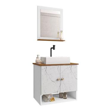 Imagem de Gabinete Banheiro Deli Torino Bco Torneira Valv Click Black