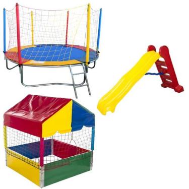 Imagem de Cama Elástica Pula Pula de 2,30m Infantil Piscina de Bolinhas Quadrada