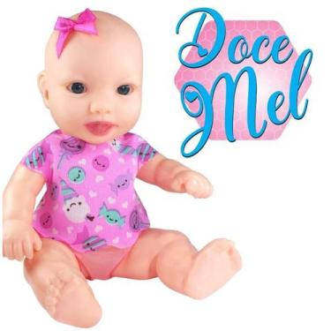 Imagem de Brinquedo Bebê Boneca Doce Mel com Chupeta e Roupinha - Sid Nyl
