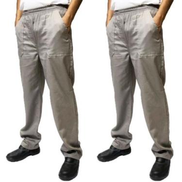 Imagem de Kit 2 Calças Brim 4 Bolsos Total Elástico - EQUIVALE, M, Cinza mescla