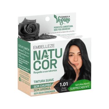 Imagem de Mini Kit Tintura Suave Natucor 1.01 Preto Carvão - Embelleze