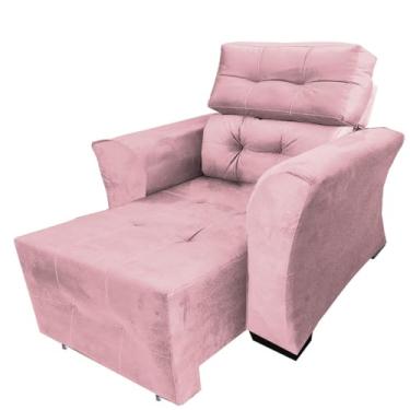 Imagem de Poltrona Amamentação Reclinável Retrátil Grécia Rosa