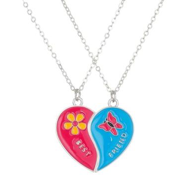 Imagem de Colar Best Friends para 2 BFF Friendship Matching Heart Rainbow Daisy Butterfly Necklace Valentines Day Jewelry Gifts for Bestie Women, Free Size, Liga de aço, Sem Pedra Preciosa