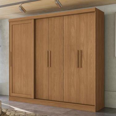 Imagem de Guarda Roupa Casal 245cm 5 portas 4 gavetas N564 Kappesberg, Canela