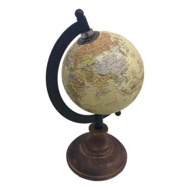 Imagem de Globo Decorativo De Resina E Base De Madeira 20cm - Decore Fácil Shop