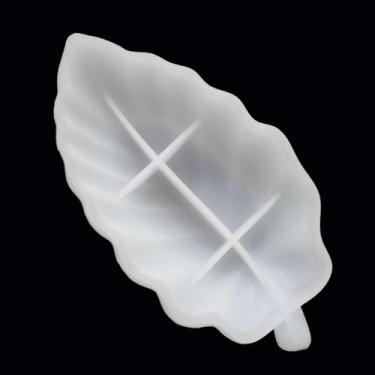 Imagem de Fuehbur Bandeja de resina de silicone, exclusiva, folhas de olmo, placa de bugiganga de concreto, molde epóxi para decoração feita à mão, presente de artesanato, suporte de joias