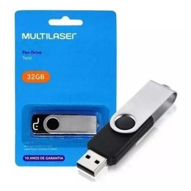Imagem de Pendrive Multilaser 32GB Twist Preto USB 2.0