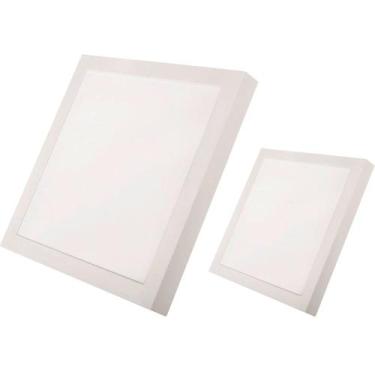 Imagem de 2 Plafon Led 30w Sobrepor Quadrado 40Cm 6500k Avant Aluminio, Branco-f