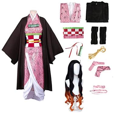 Imagem de Yakisle Fantasia de cosplay de anime Kochou roupa de quimono cosplay conjunto completo com peruca