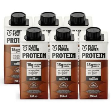 Imagem de 6x Bebida Vegetal 15g Protein Plant Power Chocolate 250ml, Chocolate