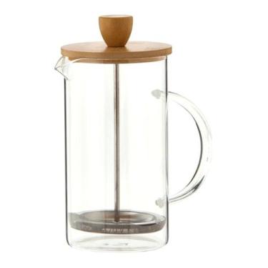Imagem de Cafeteira Prensa Francesa Vidro 600ml Com Tampa Bambu Café - Kadê
