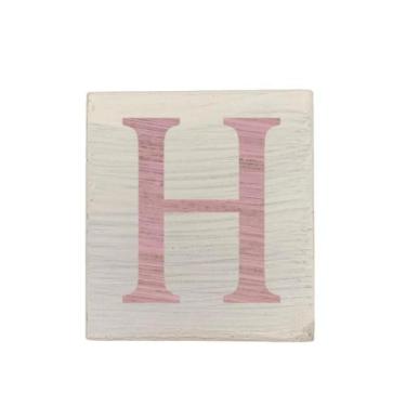 Imagem de Cubo Branco Letra Rosa Bebê Festa Chá de Bebê Decoração 8x8x8 Cm Mdf M