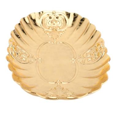 Imagem de Bandeja oval de metal resistente, pequeno prato de frutas para casa, restaurante, bar, prato de exibição de alimentos fosco polido (grande)