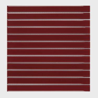 Imagem de Pastilha de Vidro Lisa 30cmx 30,9cm Filetto Glass Mosaic Placas Vermelha