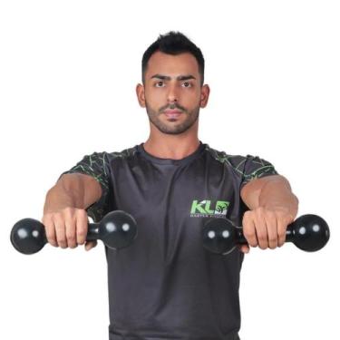 Imagem de Par Halteres Kl Master Fitness  Academia Emborrachado 4 Kg, Cinza