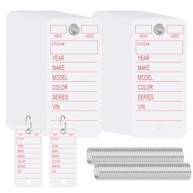 Imagem de Etiquetas de chave autolaminadas reforçadas com anéis (pacote com 500) Etiquetas de chave de revendedor para identificadores Etiquetas de chaveiro para suprimentos automotivos