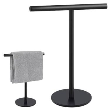 Imagem de Suporte de toalha de mão em forma de T 10 x 12 suporte de toalha de mão com fundo antiderrapante para cozinha, banheiro rack multiuso de aço inoxidável para joias, rolo de papel higiênico