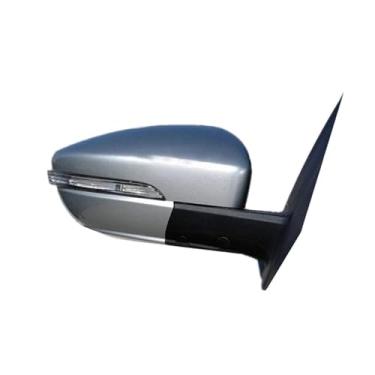 Imagem de Conjunto de espelho lateral externo de carro, conjunto de tampa do espelho retrovisor, moldura de vidro, luz de seta, lâmpada compatível com Lifan 530 X50(Silver right)