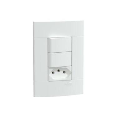 Imagem de Kit Conjunto 4x2 Tomada 20A Interruptor Duplo Lunare Up - Schneider El