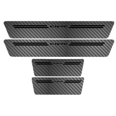 Imagem de  Kit Soleira Protetora Porta Premium Black Carbono - Civic - Jhow Ades
