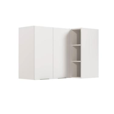 Imagem de Armário Aéreo De Canto Reto Ipanema Cabecasa Madeiramadeira Branco/branco