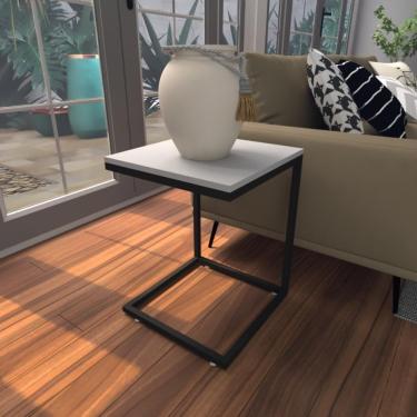 Imagem de Mesa Lateral Cinza Aparador De Sofa Sala Mesa Lateral Cama