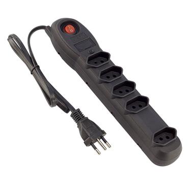 Imagem de Filtro De Linha Force Line 5001 Preto 0,95 Metro 5 Tomadas Tripolar